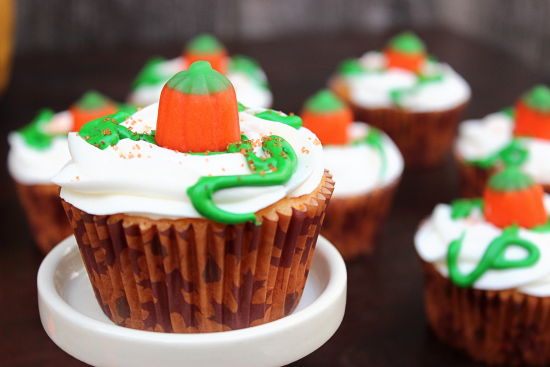 Orange Soda Pumpkin Patch Cupcakes